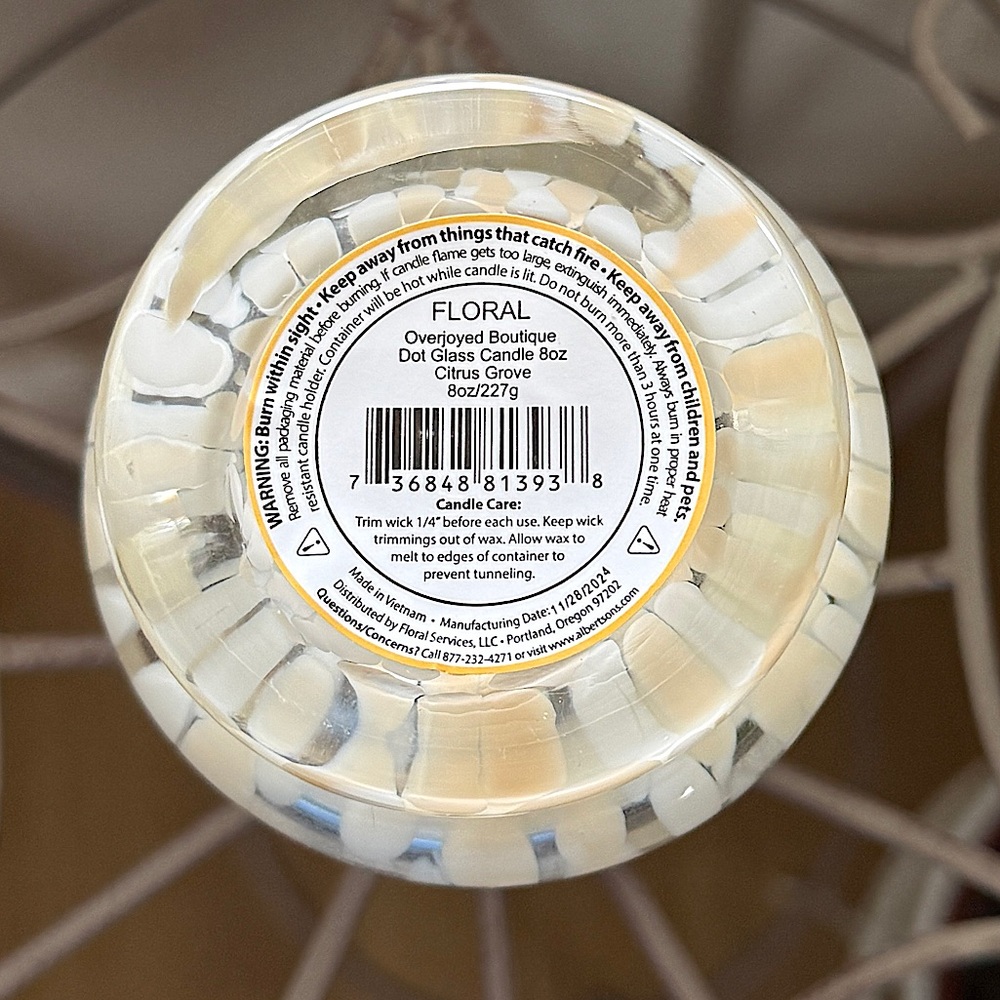 Glass Candle — Citrus Grove - 8 Oz, Overjoyed Boutique - Picture 7 of 12